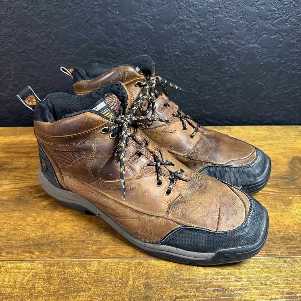 Ariat Terrain Hiker 10024971 Brown Leather Steel Toe Work Boots Mens 12